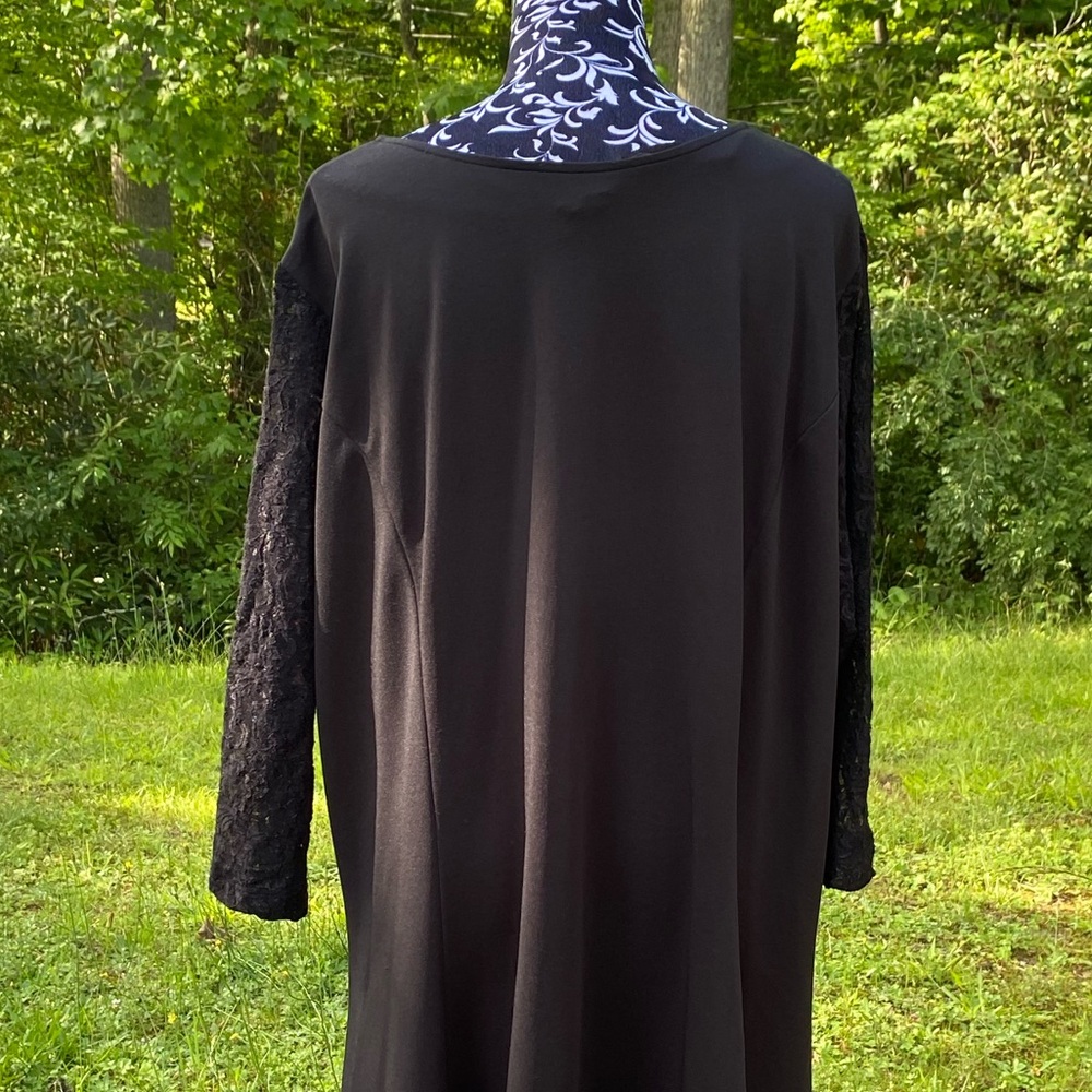 Roaman's Women's Vintage Black Maxi Dress With Lace Size B6 Equal to 3X - Picture 5 of 14